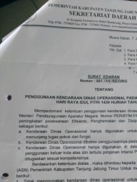 Tegas, Mobil Dinas Dilarang Mudik